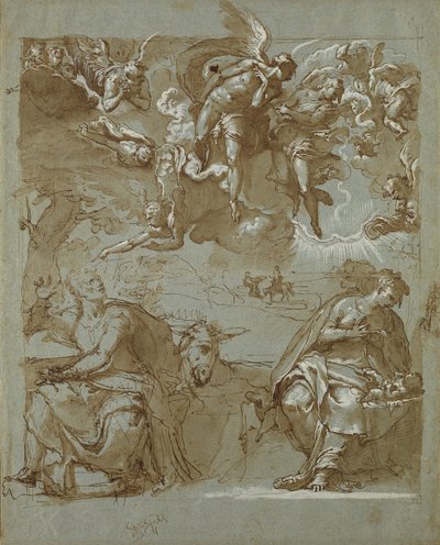 The Angel Urges Joseph to Flee to Egypt by Taddeo Zuccari